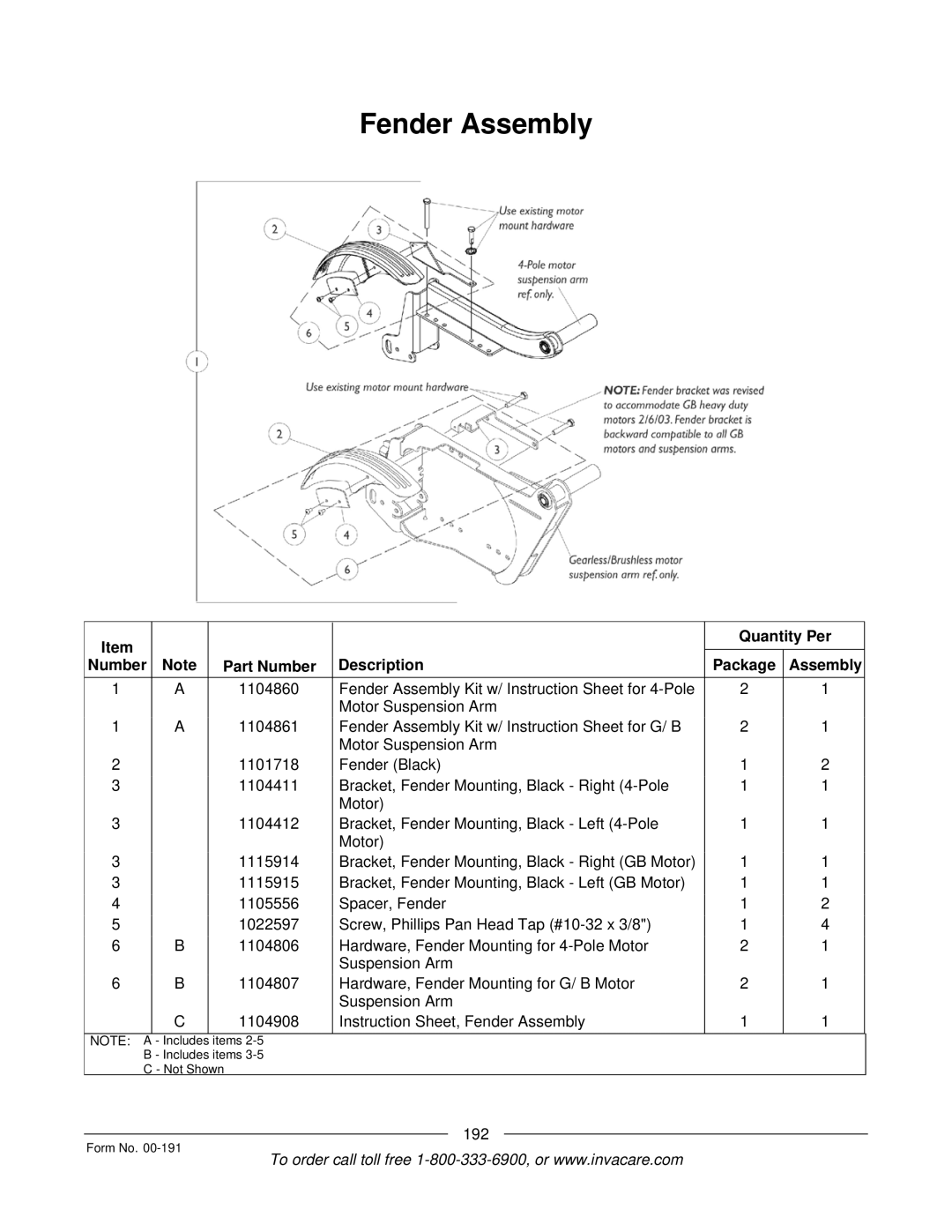 Invacare Ranger XTM, TorqueTM SE, TorqueTM SP, TorqueTM 3, Arrow manual Fender Assembly 