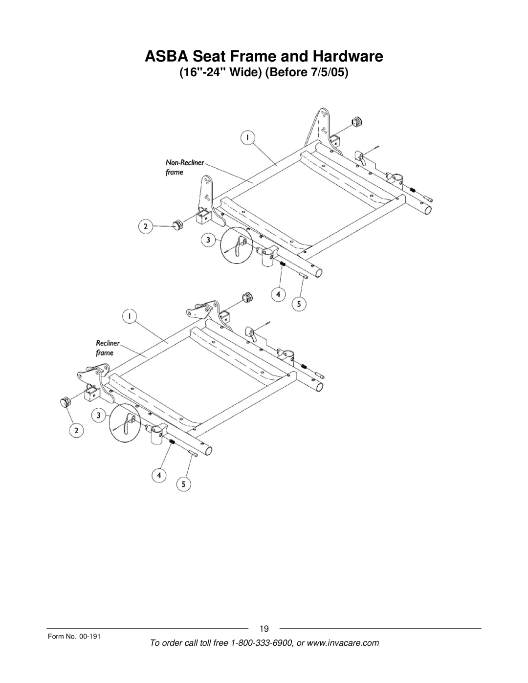 Invacare TorqueTM SE, TorqueTM SP, TorqueTM 3, Ranger XTM, Arrow manual Asba Seat Frame and Hardware 