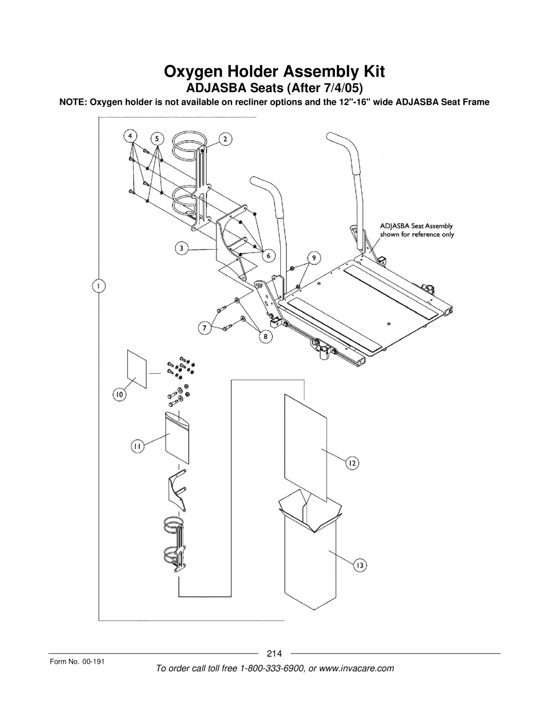 Invacare TorqueTM SE, TorqueTM SP, TorqueTM 3, Ranger XTM, Arrow manual Adjasba Seats After 7/4/05 