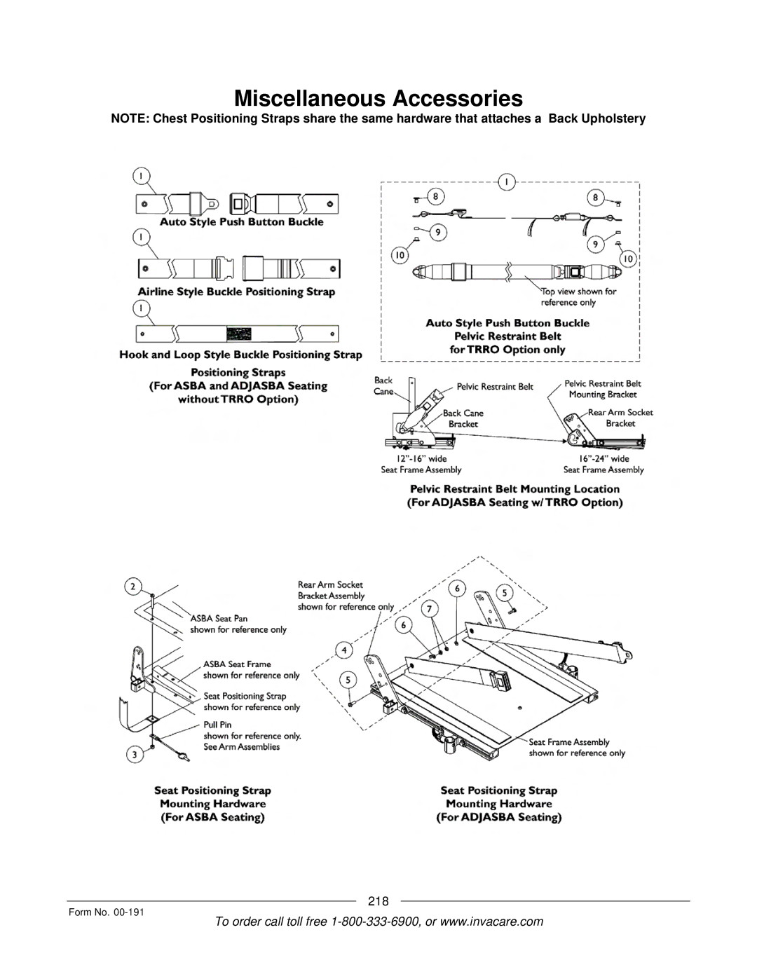 Invacare Arrow, TorqueTM SE, TorqueTM SP, TorqueTM 3, Ranger XTM manual Miscellaneous Accessories 