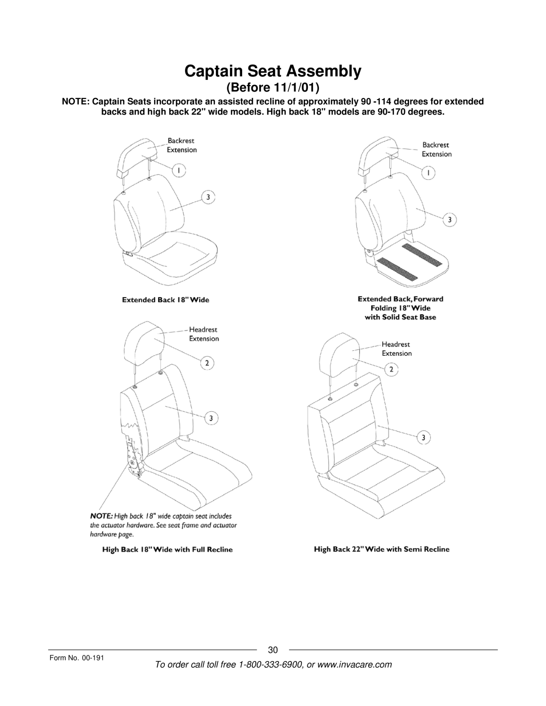 Invacare TorqueTM SP, TorqueTM SE, TorqueTM 3, Ranger XTM, Arrow manual Captain Seat Assembly 