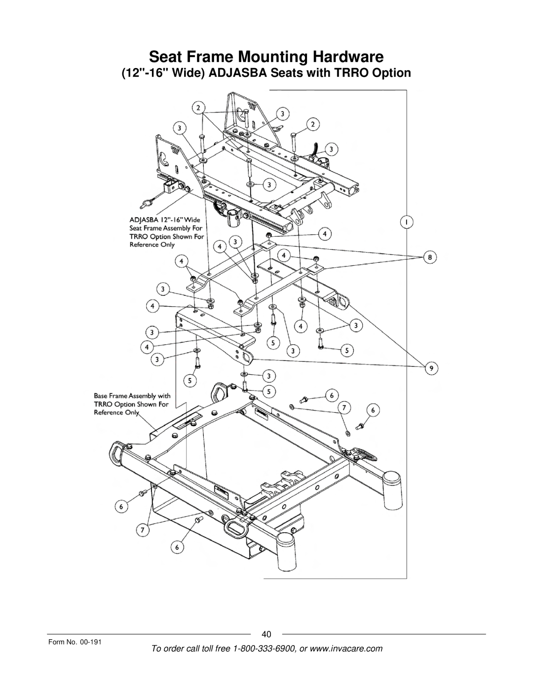 Invacare TorqueTM SP, TorqueTM SE, TorqueTM 3, Ranger XTM, Arrow manual Wide Adjasba Seats with Trro Option 