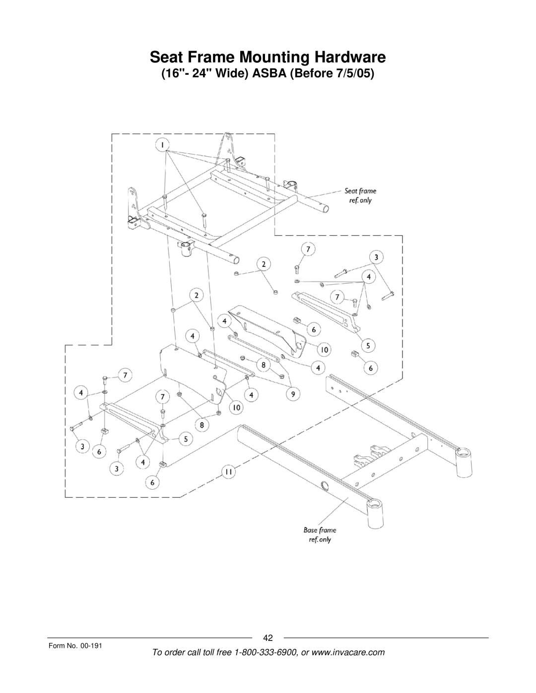 Invacare Ranger XTM, TorqueTM SE, TorqueTM SP, TorqueTM 3, Arrow manual 16- 24 Wide Asba Before 7/5/05 