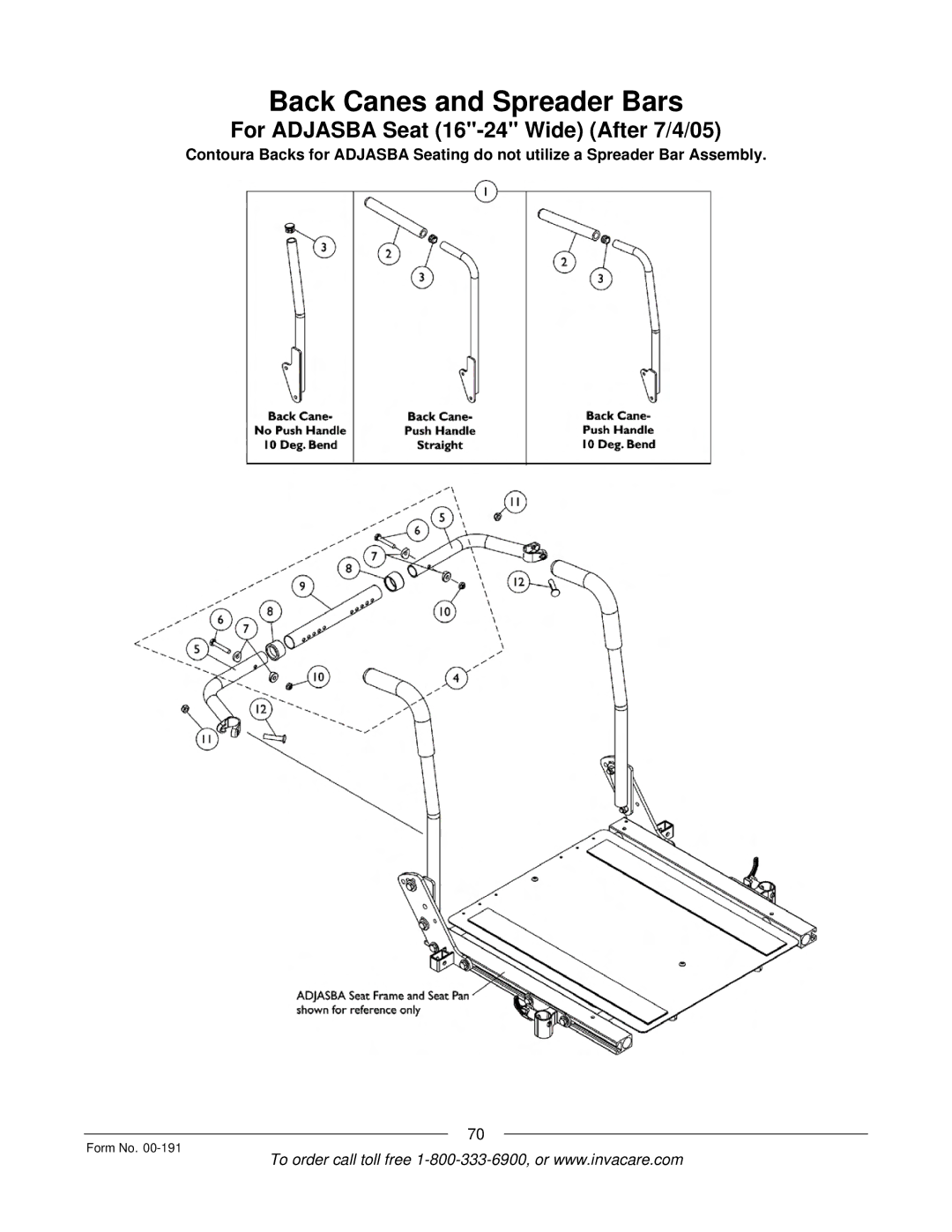 Invacare TorqueTM SP, TorqueTM SE, TorqueTM 3, Ranger XTM, Arrow manual For Adjasba Seat 16-24 Wide After 7/4/05 