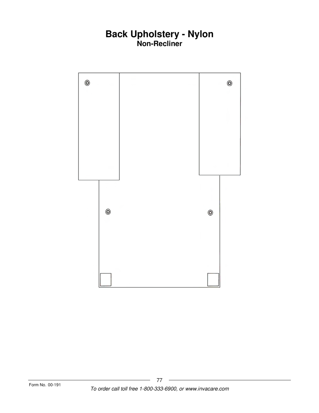 Invacare Ranger XTM, TorqueTM SE, TorqueTM SP, TorqueTM 3, Arrow manual Back Upholstery Nylon 