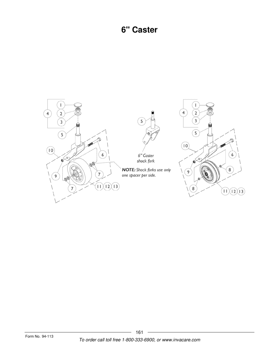 Invacare TorqueTM manual Caster 