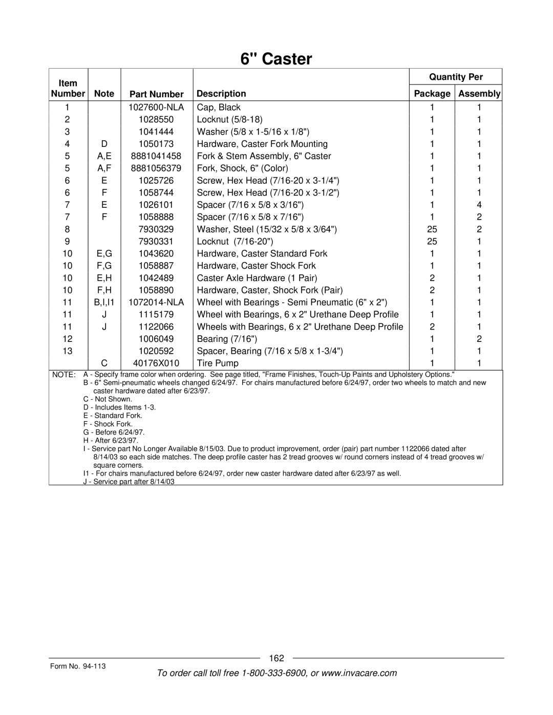 Invacare TorqueTM manual 162 