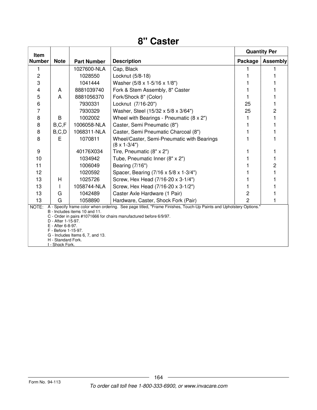 Invacare TorqueTM manual 164 