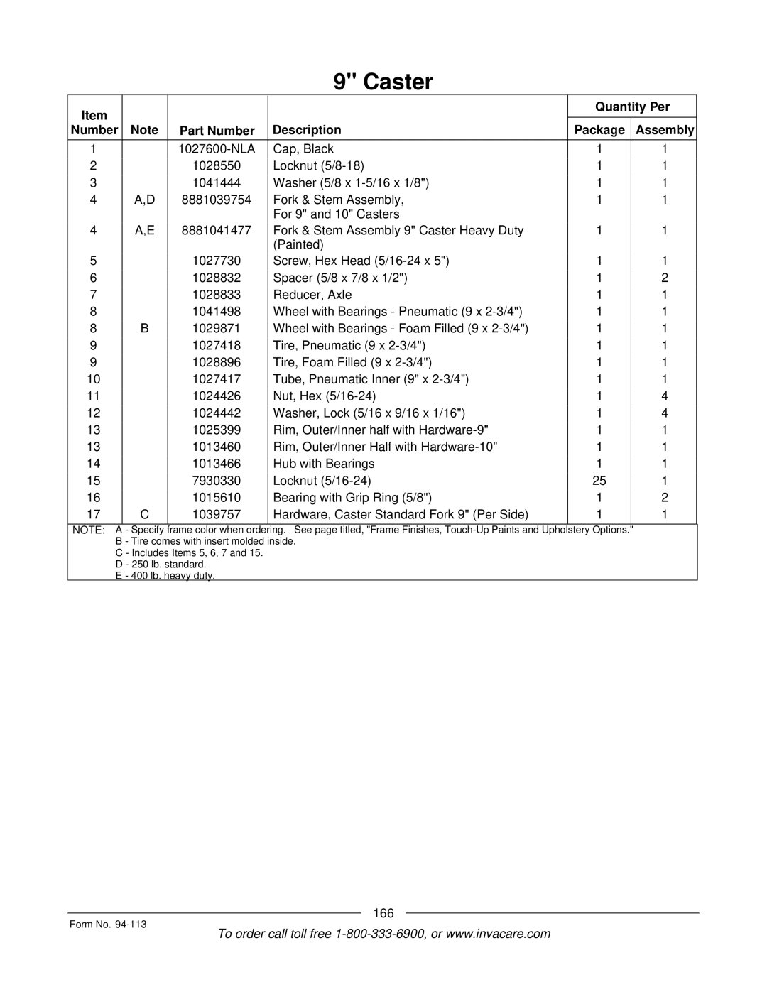 Invacare TorqueTM manual 166 