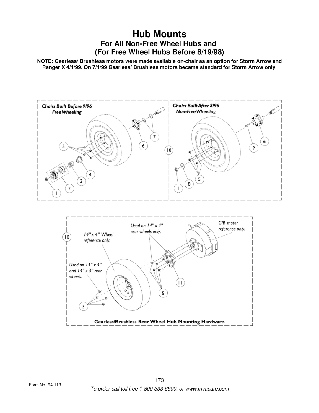 Invacare TorqueTM manual Hub Mounts 