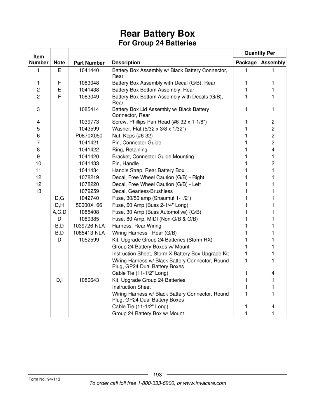 Invacare TorqueTM manual 193 