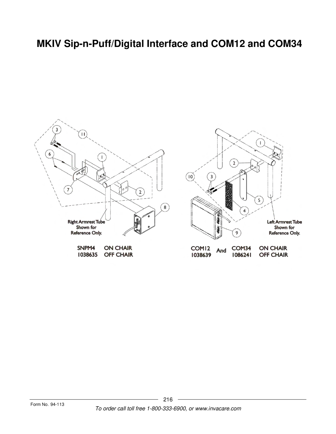 Invacare TorqueTM manual Mkiv Sip-n-Puff/Digital Interface and COM12 and COM34 