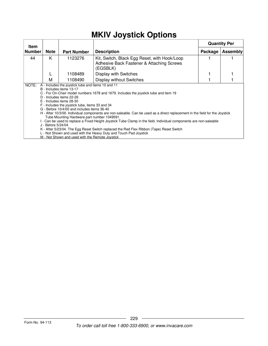 Invacare TorqueTM manual 229 