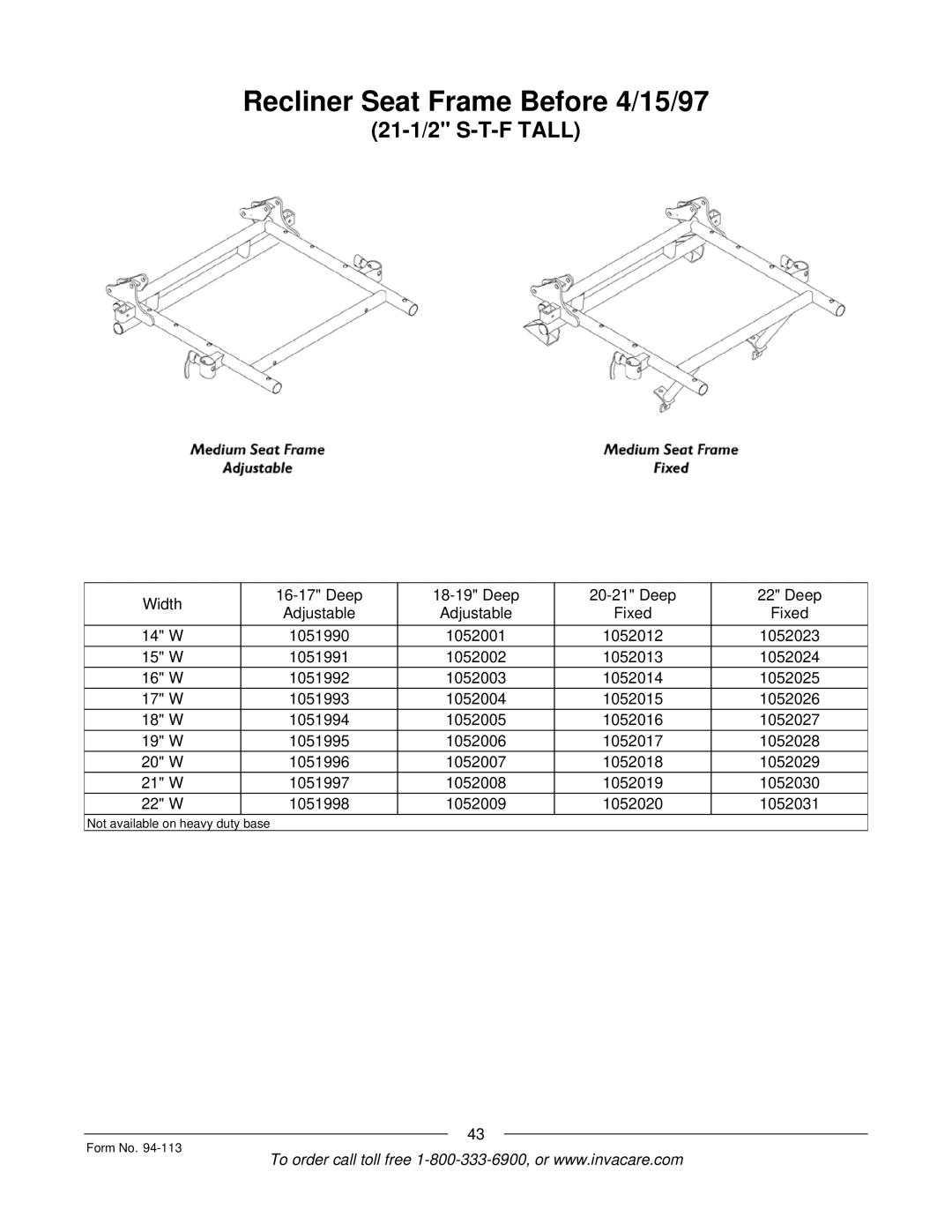 Invacare TorqueTM manual Base Form No 