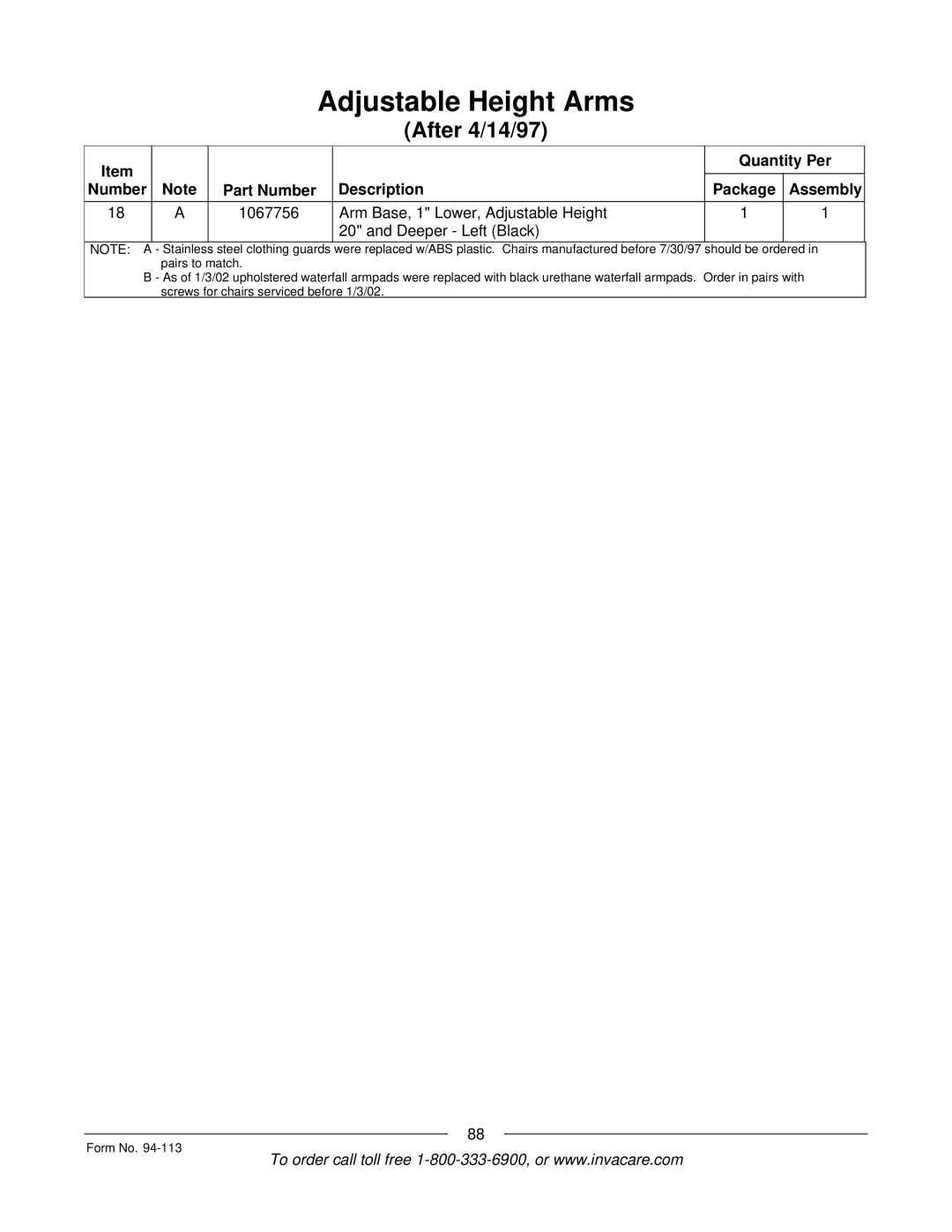 Invacare TorqueTM manual Should be ordered 