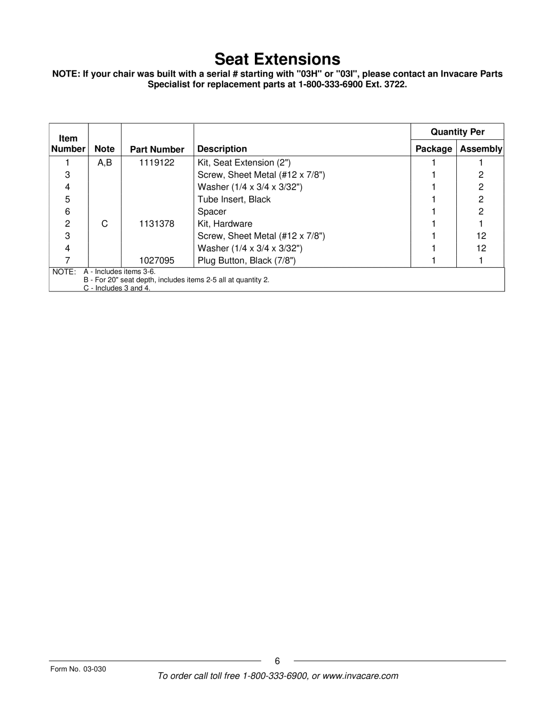 Invacare Tracer IV manual Includes 