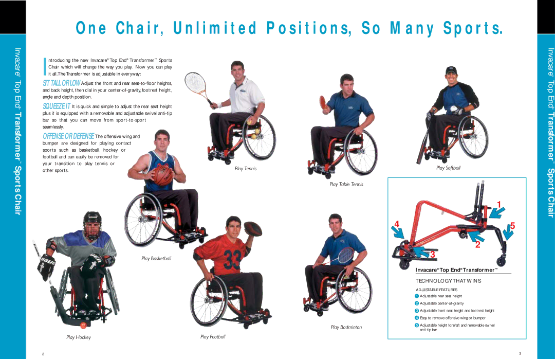 Invacare manual Invacare Top End Transformer, Technology That Wins 