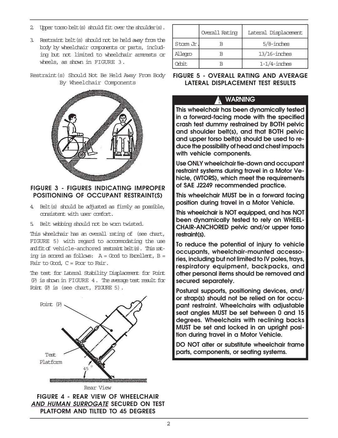 Invacare Transport Ready Option manual By Wheelchair Components, Inches, Orbit, Point P Test Platform, Rear View 