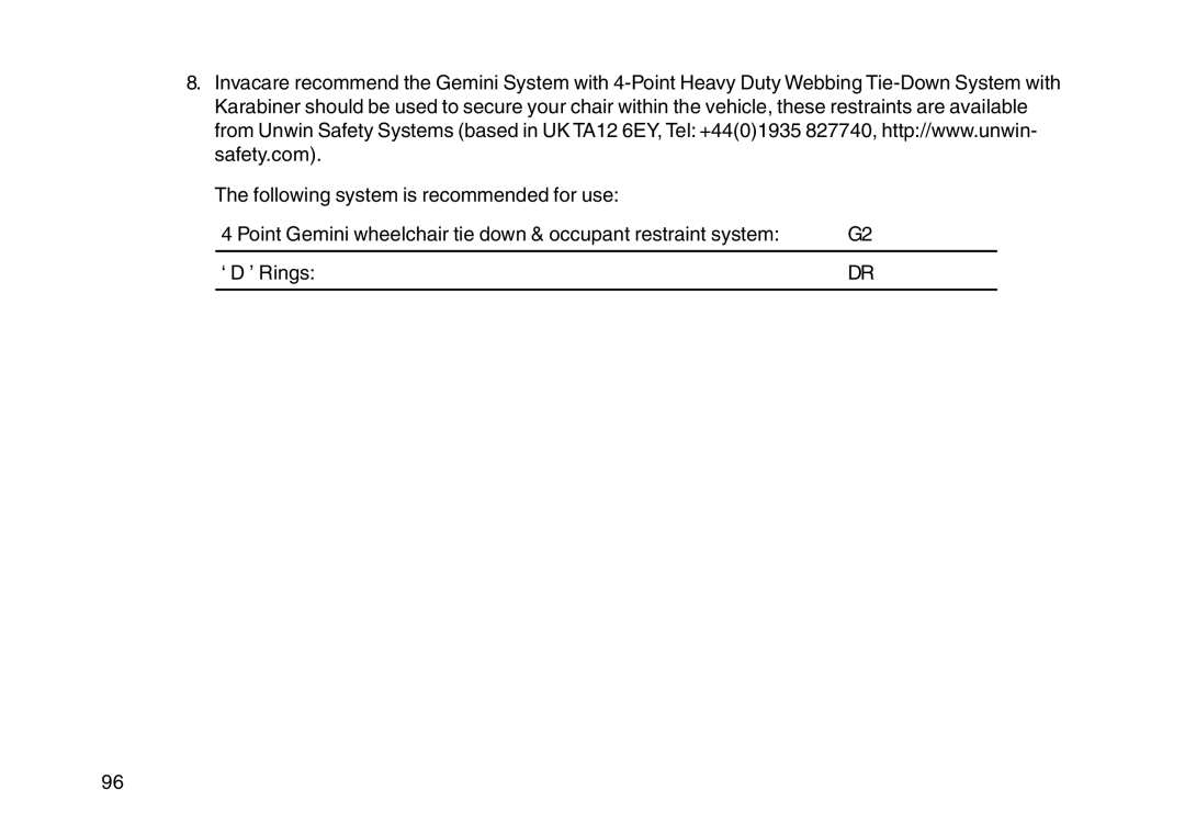 Invacare User guide manual 