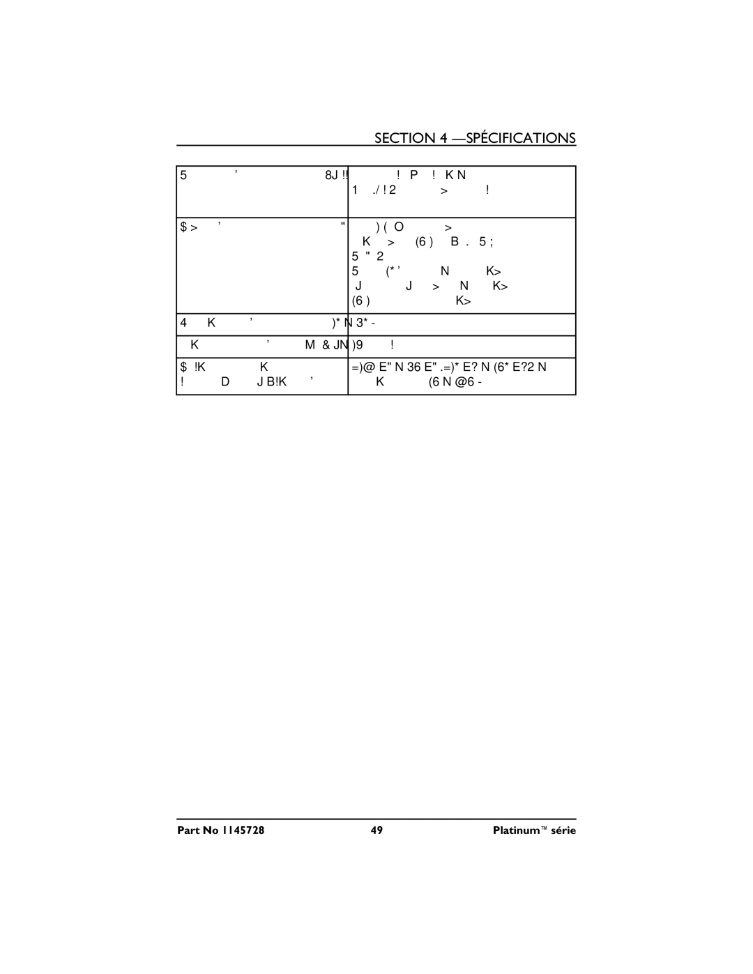 Invacare 5, XL, 10 manual Spécifications 