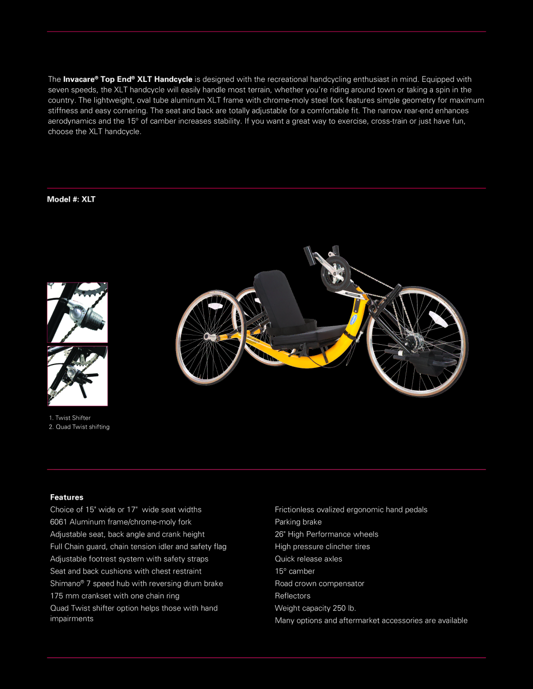 Invacare XLTJR, XLTPRO manual Model # XLT 