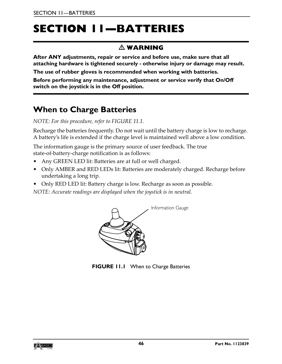 Invacare XP6520, XP6500 manual When to Charge Batteries 