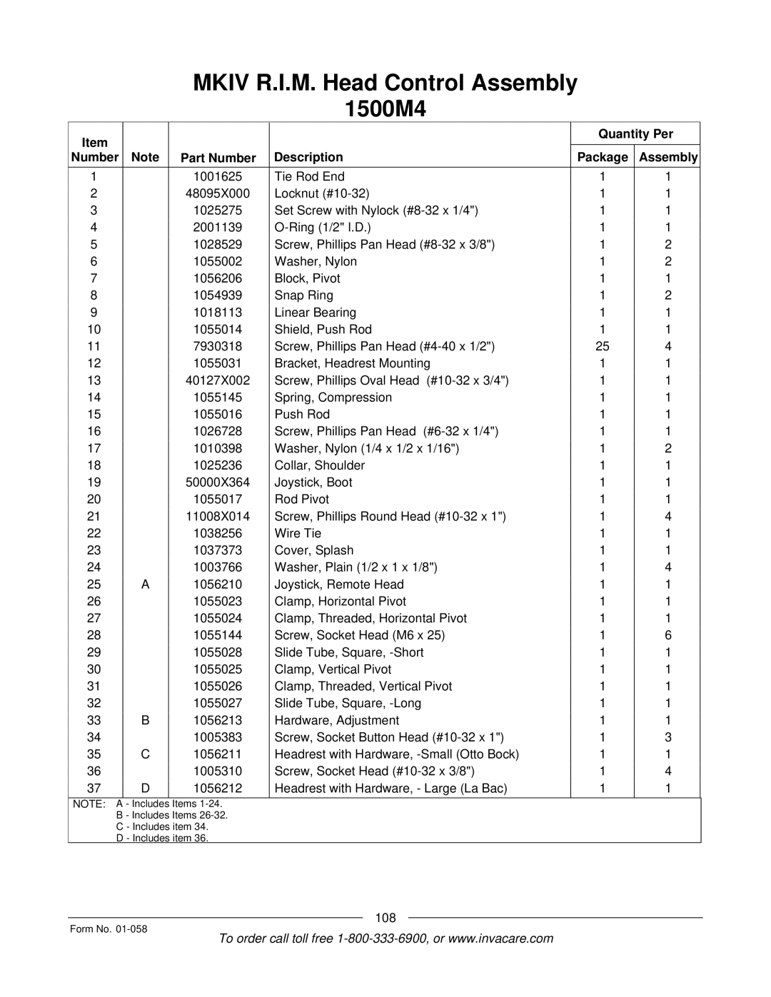 Invacare Xterra GT manual 108 