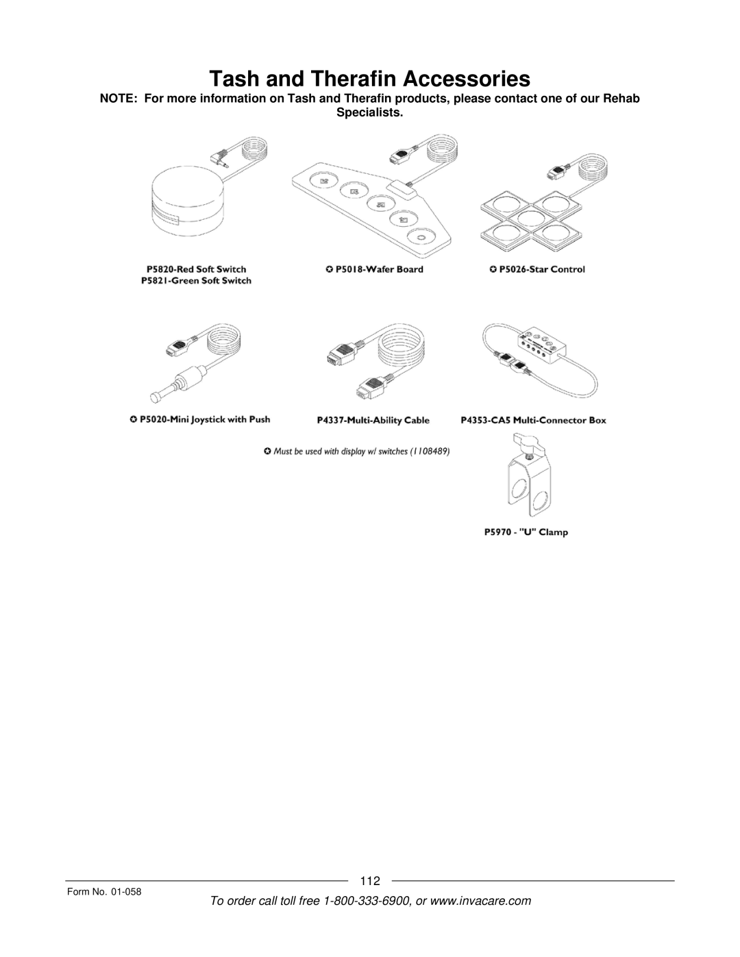 Invacare Xterra GT manual Tash and Therafin Accessories 