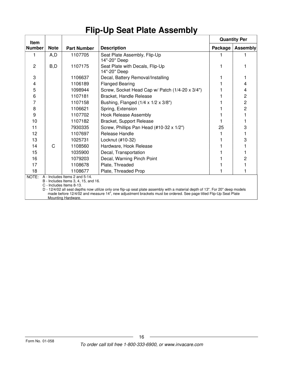 Invacare Xterra GT manual Includes 