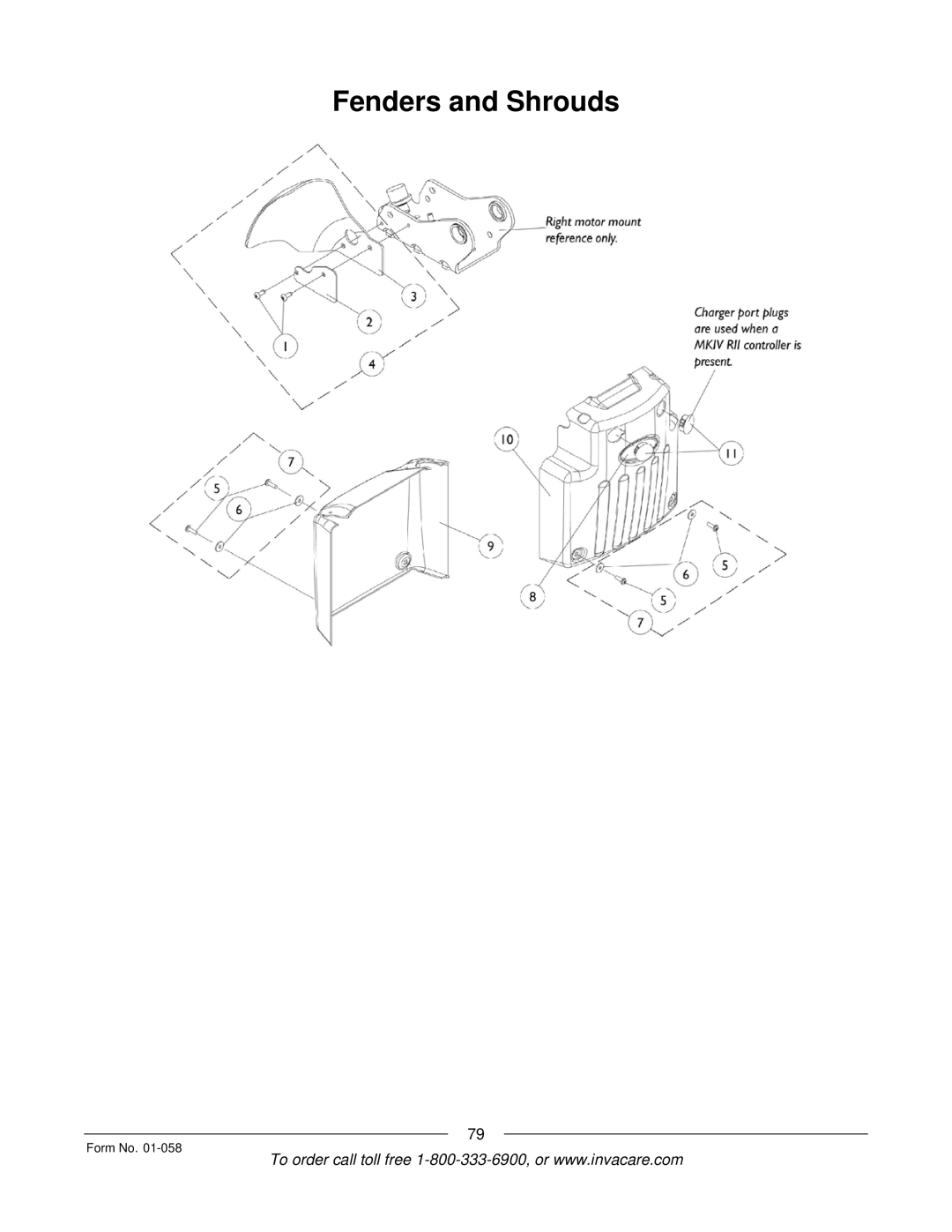 Invacare Xterra GT manual Fenders and Shrouds 