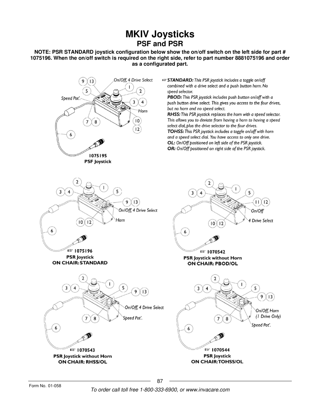 Invacare Xterra GT manual PSF and PSR 