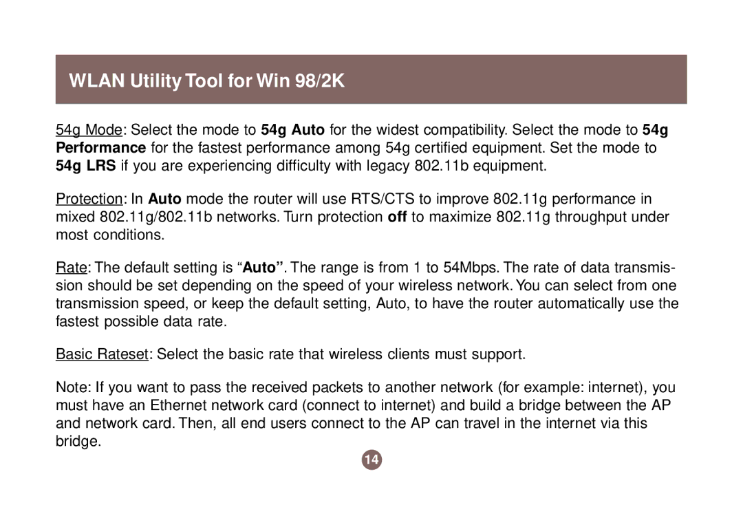 IOGear 1017 GWP511 user manual Wlan Utility Tool for Win 98/2K 