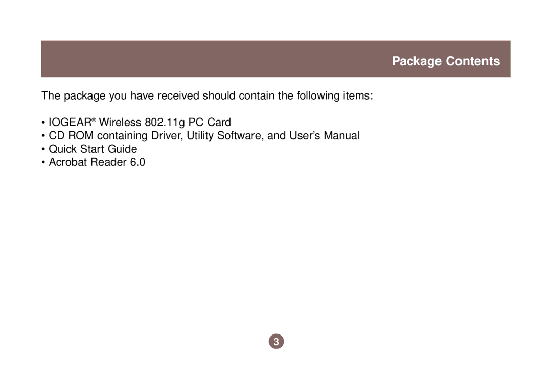 IOGear 1017 GWP511 user manual Package Contents 