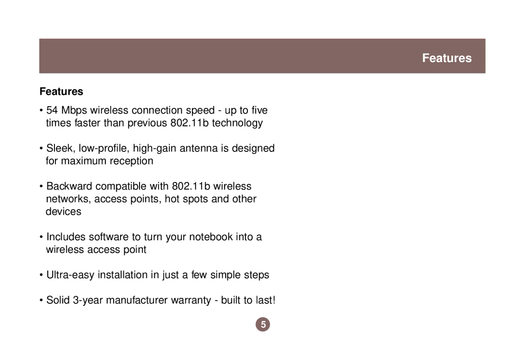 IOGear 1017 GWP511 user manual Features 