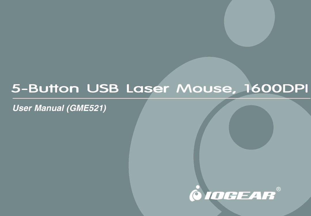 IOGear user manual Button USB Laser Mouse, 1600DPI 