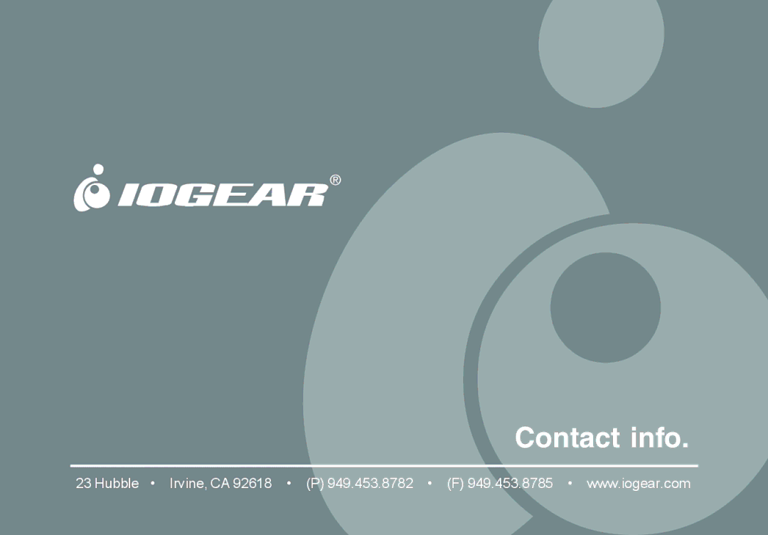 IOGear 1600DPI user manual Contact info 