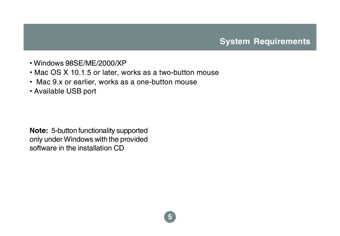 IOGear 1600DPI user manual System Requirements 