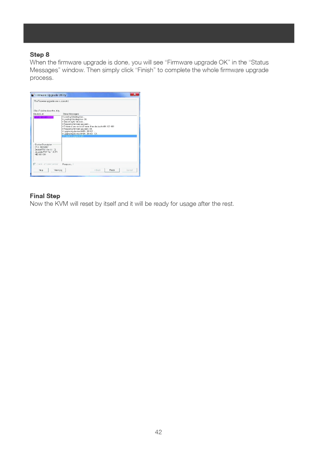 IOGear 8-port dvi kvmp switch user manual Final Step 