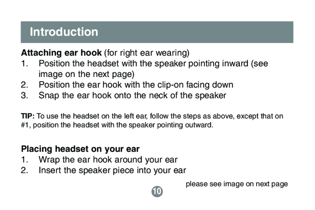 IOGear GBE201 user manual Placing headset on your ear 