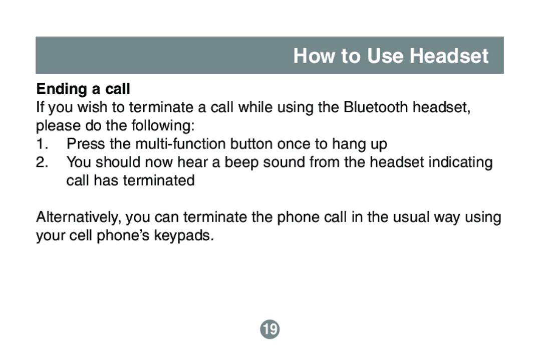 IOGear GBE201 user manual Ending a call 