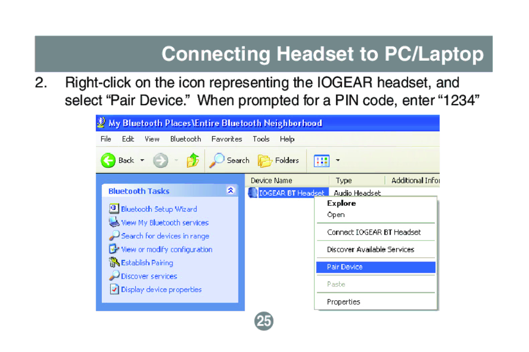 IOGear GBE201 user manual Connecting Headset to PC/Laptop 