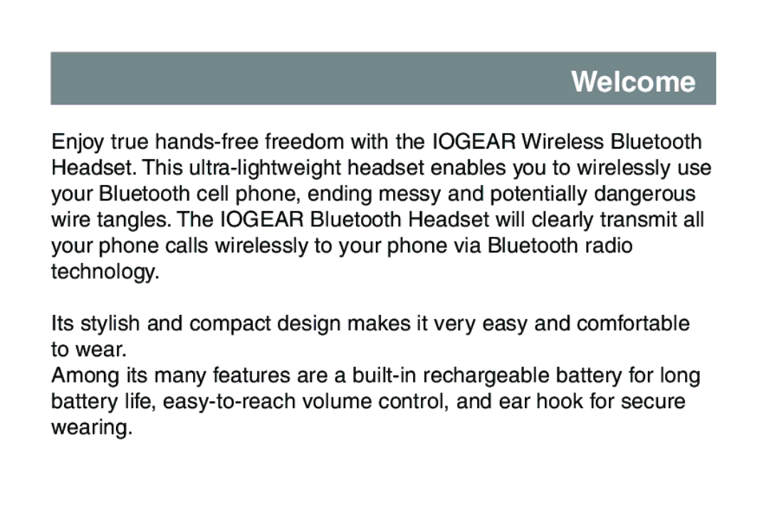 IOGear GBE201 user manual Welcome 