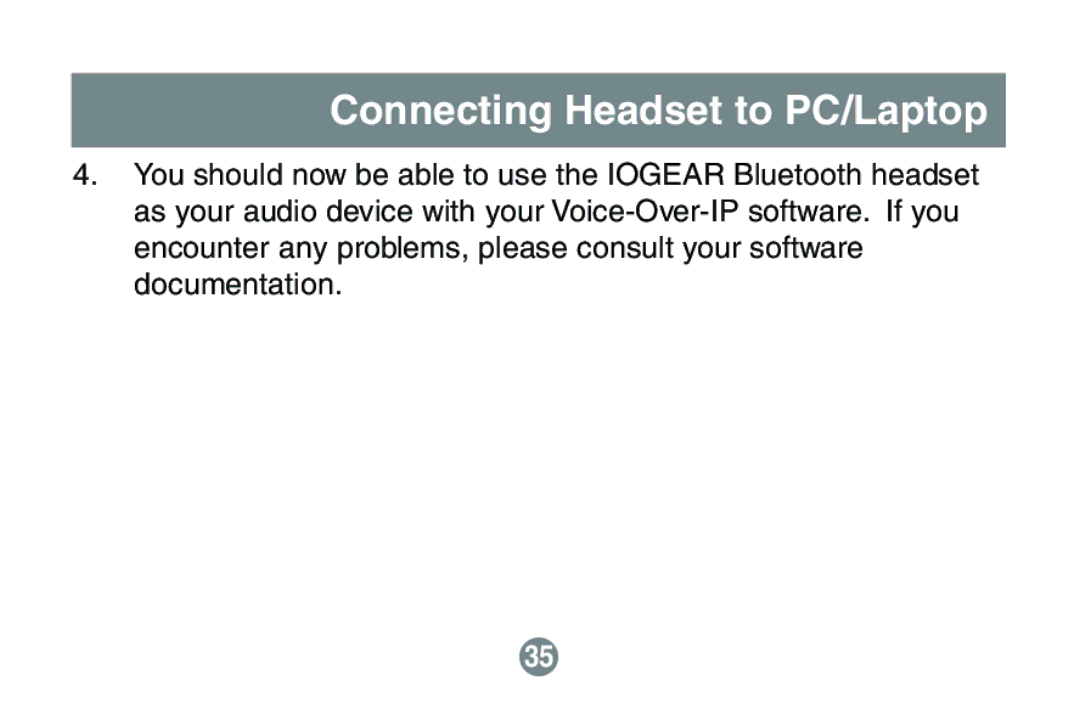 IOGear GBE201 user manual Connecting Headset to PC/Laptop 