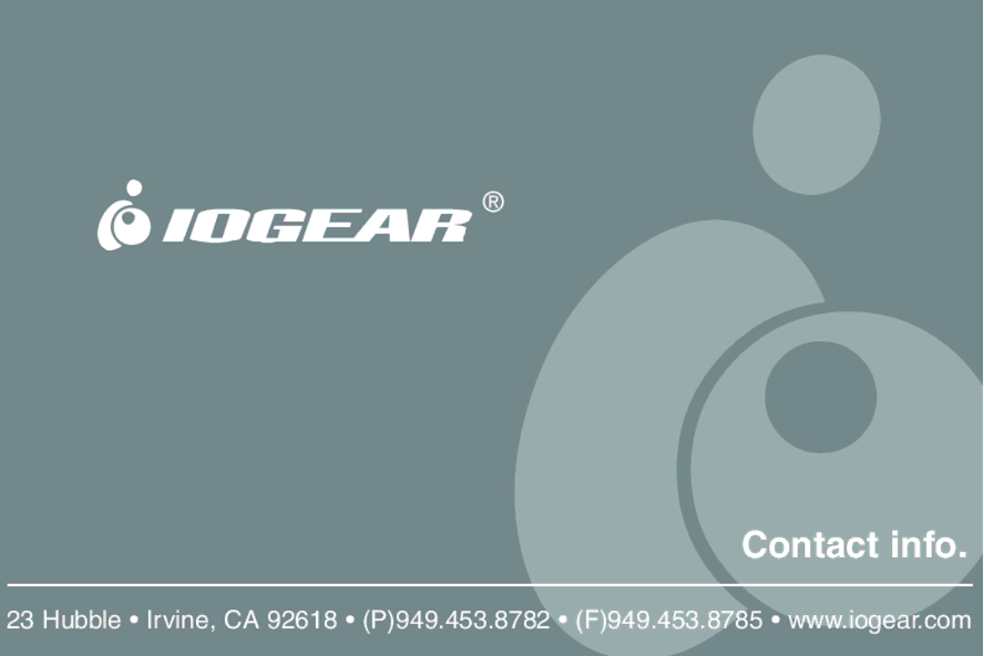 IOGear GBE201 user manual Contact info 