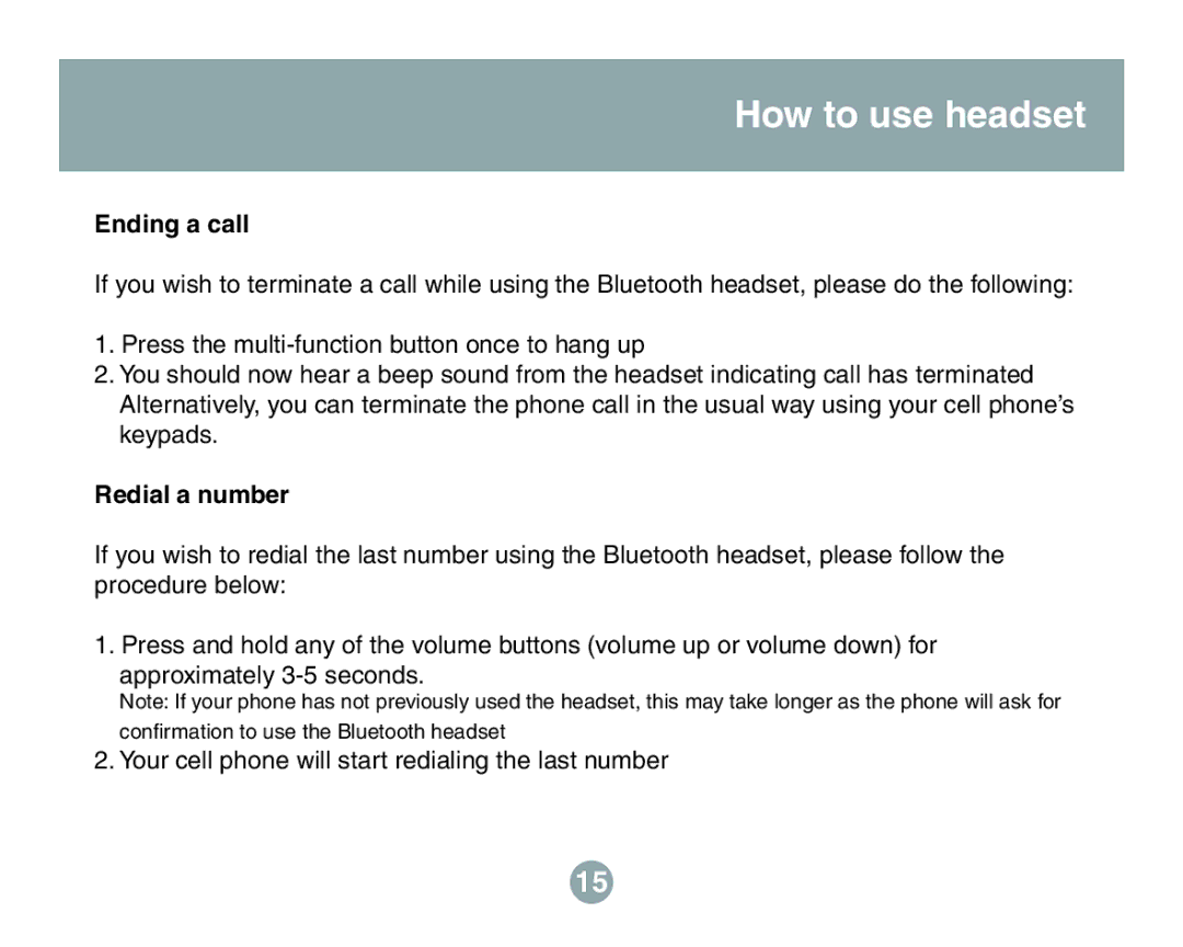 IOGear GBE211 user manual Ending a call, Redial a number 