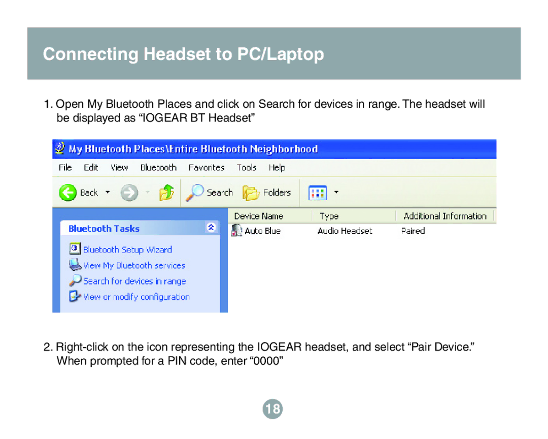 IOGear GBE211 user manual Connecting Headset to PC/Laptop 