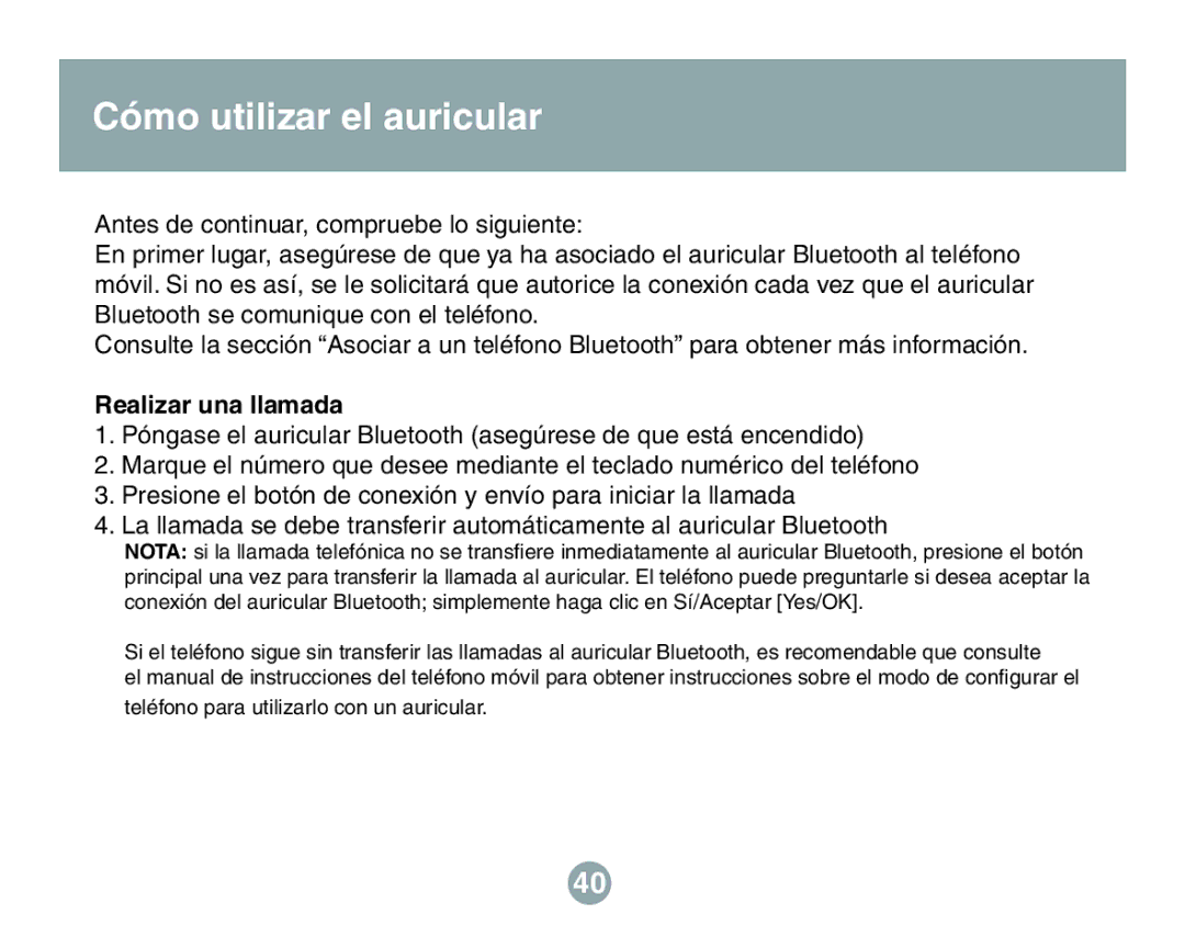 IOGear GBE211 user manual Cómo utilizar el auricular, Realizar una llamada 