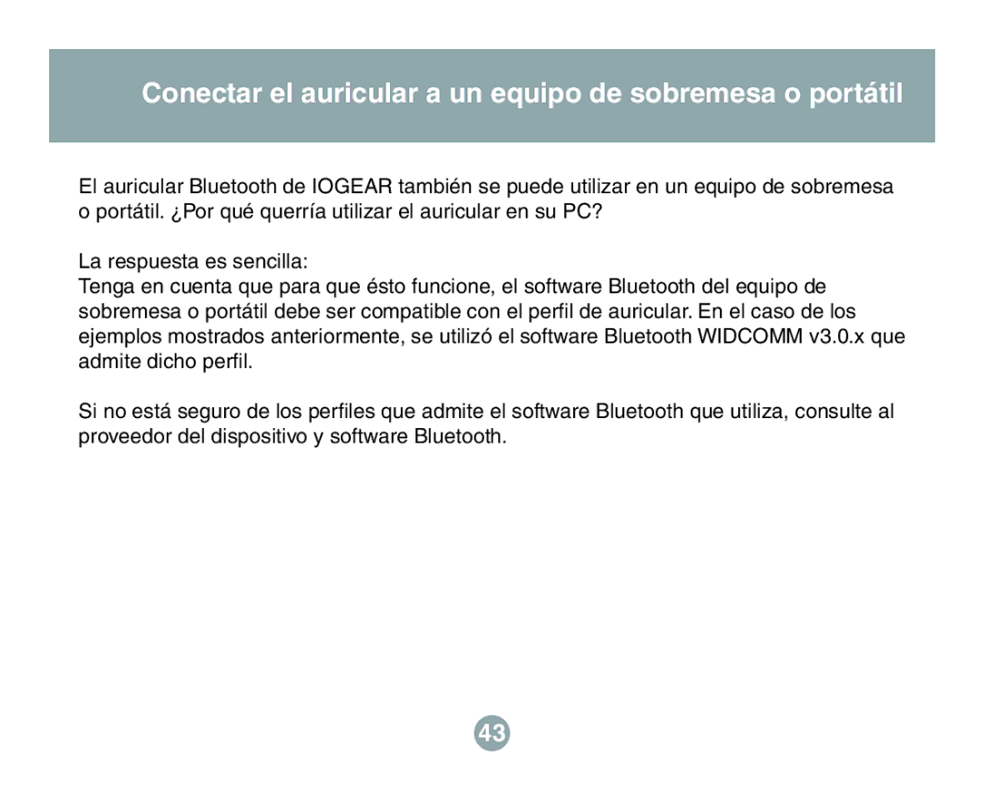 IOGear GBE211 user manual Conectar el auricular a un equipo de sobremesa o portátil 