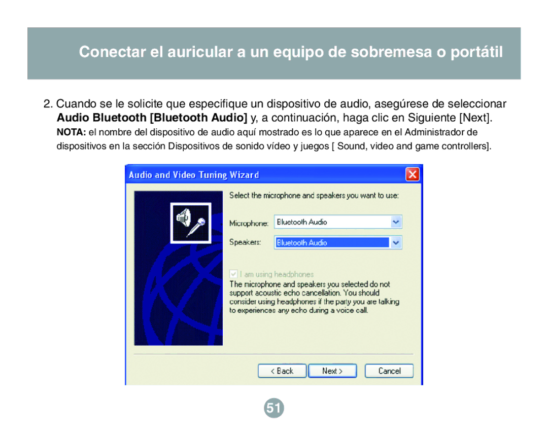 IOGear GBE211 user manual Conectar el auricular a un equipo de sobremesa o portátil 