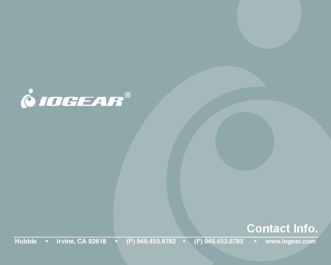 IOGear GBE211 user manual Contact Info 